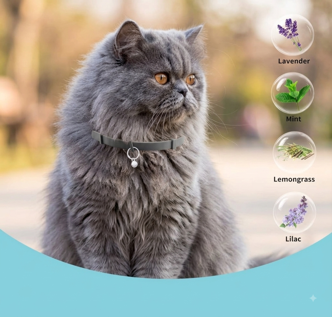 Adjustable Tick-Repellent Collar for Cats